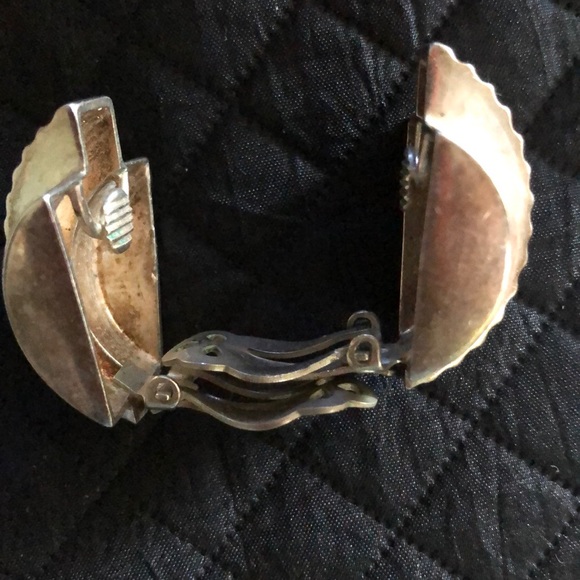 Vintage Sterling Silver Clip-On Earrings - Picture 6 of 7